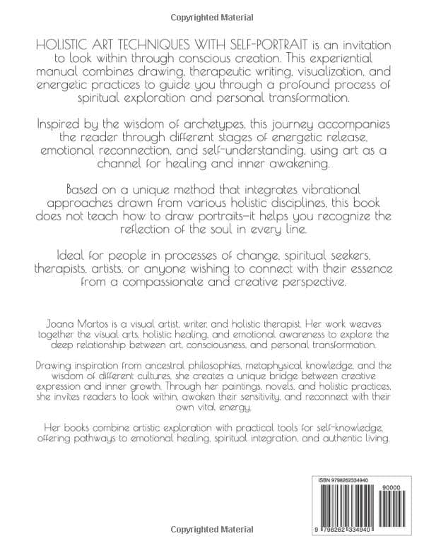 Holistic Art Techniques with self-portrait back cover Holistic Art Techniques with self-portrait back cover